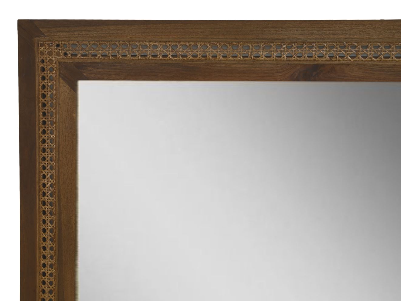 Rechthoekige spiegel - 120x3x80 - Naturel - Teak/rotan